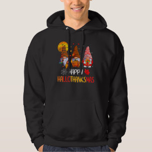 Happy Hanksmas Gnomes Witch Santa Hat Pumpki Hoodie