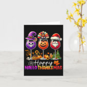 Happy Hanksmas Halloween Thanksgiving Christus Kaart (Gele Bloem)