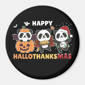 Happy Hanksmas Pandas KerstPanda Magnet Magneet (Voorkant)