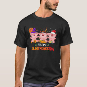 Happy Hanksmas Pig Lover Halloween Thanksgiv T-shirt