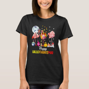 Happy Hanksmas Pink Flamingo Witch Santa Hat T-shirt