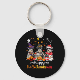 Happy Hanksmas Schnauzer Dog Halloween Sleutelhanger