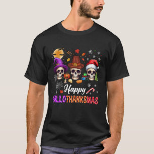 Happy Hanksmas Skull Halloween Thanksgiving T-shirt