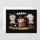 Happy Hanksmas Sloth Kerstmis Postc Briefkaart (Voorkant / Achterkant)