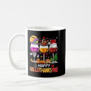 Happy Hanksmas Wine Glasses Witch Santa Hat Koffiemok