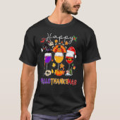 Happy Hanksmas Wine Glasses Witch Santa Hat T-shirt (Voorkant)