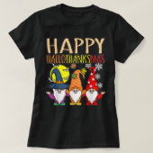 Happy Hankssmas Kerstmis Halloween Thanksgiv T-shirt (Design voorkant)