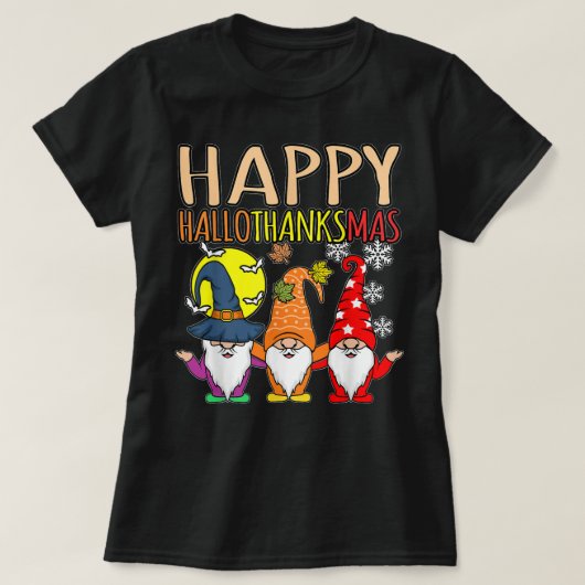 Happy Hankssmas Kerstmis Halloween Thanksgiv T-shirt (Design voorkant)