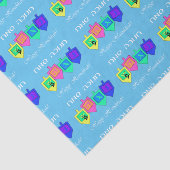 Happy Hannukah English Hebrew Tissuepapier (Detail)