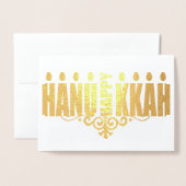 Happy Hannukah Folie Kaarten (Voorkant met envelop)