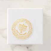 Happy Hannukah menorah sterren Bedankjes Labels (Met doos)
