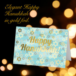 Happy Hannukkah Elegant Foil Carte de vacances