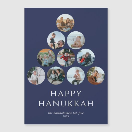 Happy Hanoukka 10 Photo Magnet Blue (Devant)