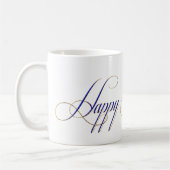 Happy Hanoukka Blue Gold Elegant Look Design Mug (Gauche)