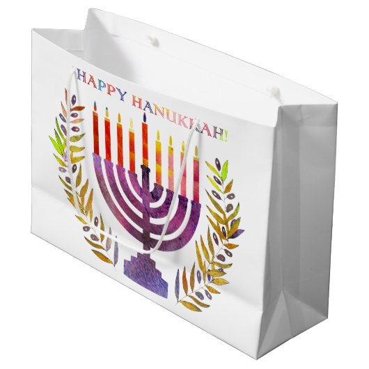 Happy Hanoukka Cadeaux Sacs (Devant Angle)