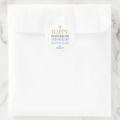 Happy Hanoukka Chanukah Holiday Sticker rond (Sac)