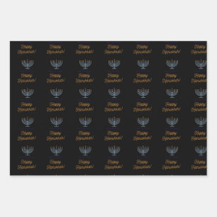 Happy Hanoukka feuilles d'emballage 3 modèles diff