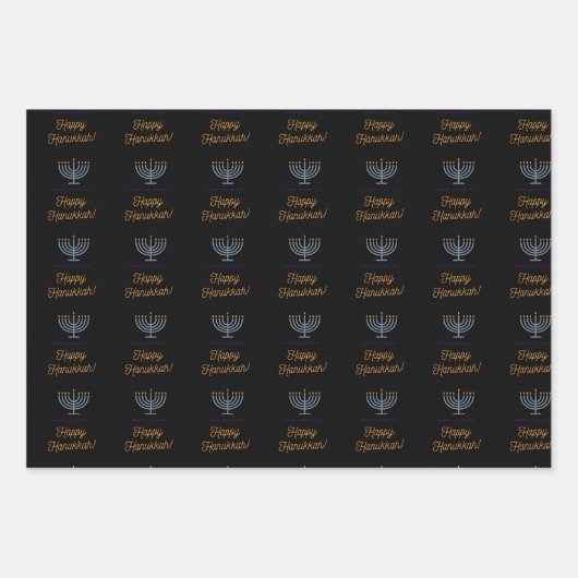 Happy Hanoukka feuilles d'emballage 3 modèles diff (Devant)