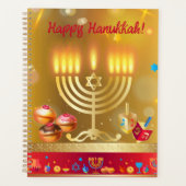 Happy Hanoukka Lights Juif Holiday Gold Hébreu (Devant)