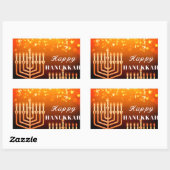 Happy Hanoukka Menorah Carré Sticker (Feuille)
