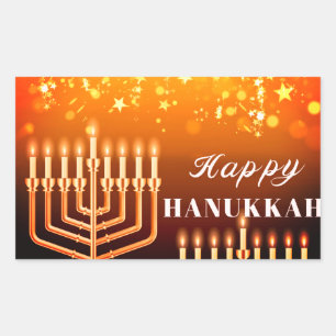 Happy Hanoukka Menorah Carré Sticker