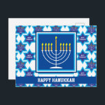 🕎 Happy Hanoukka, Menorah, carte postale personna<br><div class="desc">Bonne Hanoukka avec Menorah sur arrière - plan blanc. Revenir entièrement personnalisable.</div>