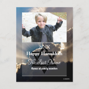Happy Hanoukka Photo Carte Postale Stripes - HAMbW