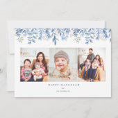 Happy Hanoukka photo collage floral carte de vacan (Devant)