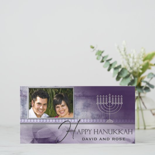 HAPPY HANOUKKA Photo Greeting Card modèle (Debout devant)