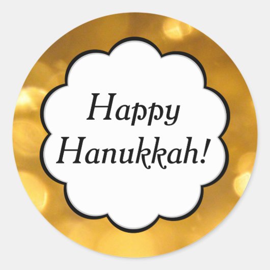 Happy Hanoukka - Sticker en or (Devant)