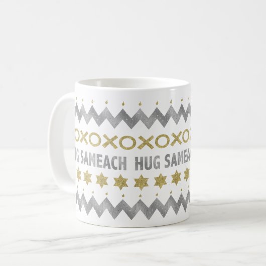 Happy Hanoukka "Ugly Sweater" Elegant Mug (Devant gauche)
