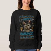 Happy Hanukcat Ugly Hanukkah Sweater Cat Chanukah (Voorkant)
