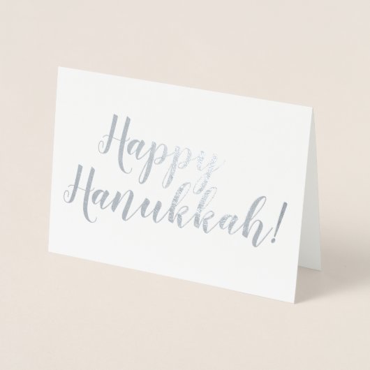 Happy Hanukkah aangepaste moderne scripttypografie Folie Kaarten (Voorkant)