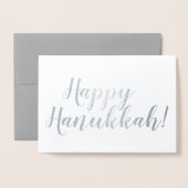 Happy Hanukkah aangepaste moderne scripttypografie Folie Kaarten (Voorkant met envelop)