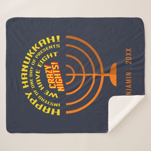 Happy Hanukkah Acht nacht Celebration Sherpa Deken (Voorkant (horizontaal))