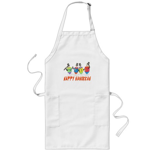 Happy Hanukkah apron Lang Schort (Voorkant)