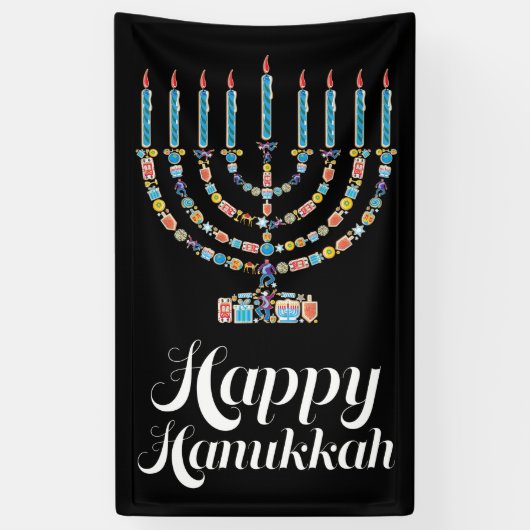 Happy Hanukkah Banner (Verticaal)