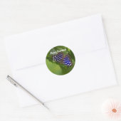 Happy Hanukkah blauw en witte vlinder Ronde Sticker (Envelop)