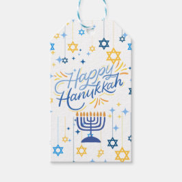 Happy Hanukkah Blue And Gold Cadeaulabel