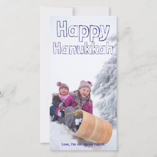 Happy Hanukkah Blue Block - Photocard Feestdagenkaart