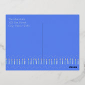 Happy Hanukkah Blue en Gold Foil Briefkaart (Achterkant)