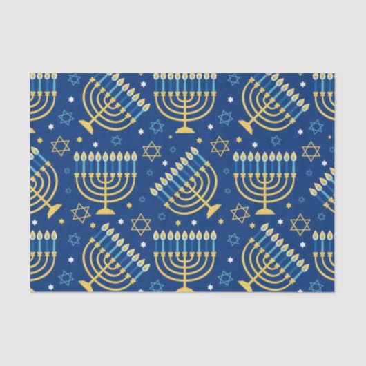 Happy Hanukkah Blue Star van David Tissue Paper Tissuepapier (Voorkant)