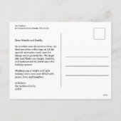 Happy Hanukkah Botanische Waterverf CUSTOM 3 Foto Feestdagenkaart (Achterkant)