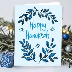 Happy Hanukkah Botanische Waterverf Kaart