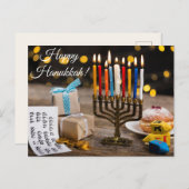 Happy Hanukkah Briefkaart (Voorkant / Achterkant)