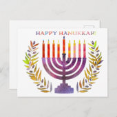 Happy Hanukkah Briefkaart (Voorkant / Achterkant)