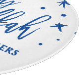 Happy Hanukkah Brush Script Custom Name Snijplank (Hoek)