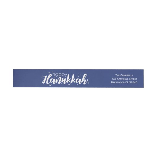 Happy Hanukkah Bubbles Wraparound Adres Etiket (Individueel)