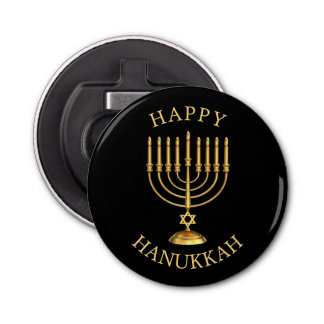 Happy Hanukkah Button Flesopener