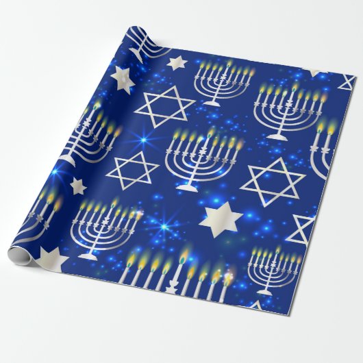 Happy Hanukkah Cadeaupapier (Uitgerold)
